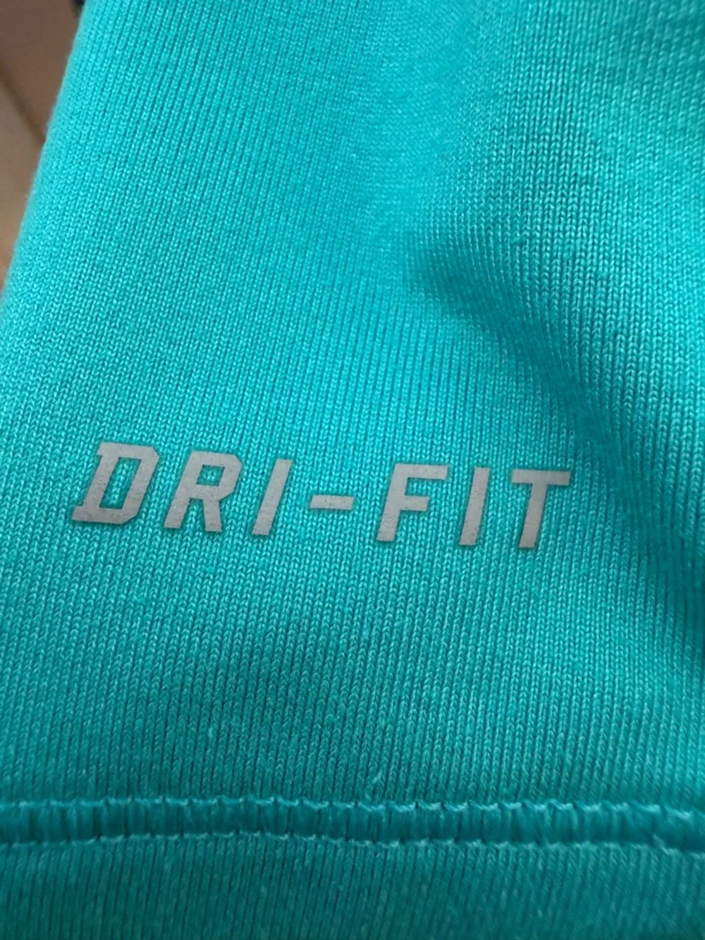 Nike Pro Dri Fit 1/4 Zip Womens L Teal‎ Thumbhole Athletic Top